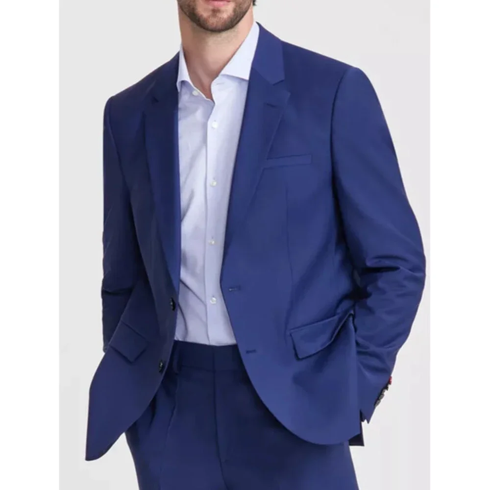 Hugo Boss Suit Jacket Size 44R Medium Blue Modern Fit Wool Blend Karl-Tom244X